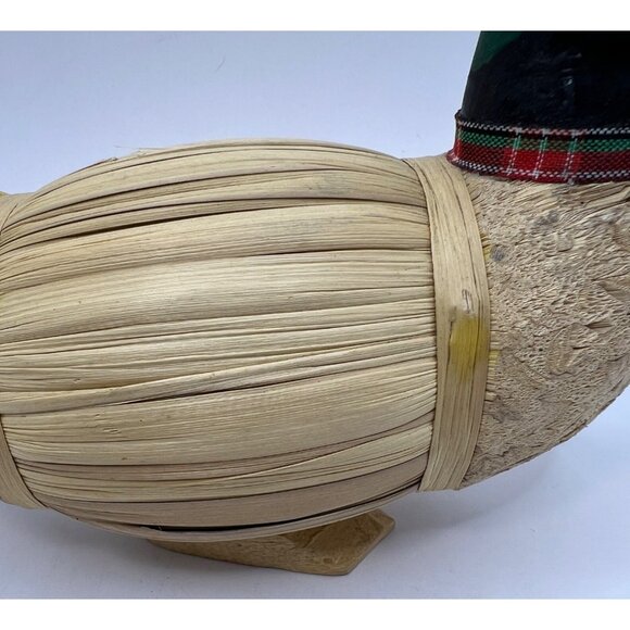 Mallard Duck Decoy Home Decor Natural Bamboo/ Reed/ Straw & Wood - Picture 5 of 8